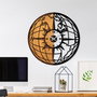 Wallity Reloj de Pared Decorativo de Madera Nogal y Negro 56 cm - 70